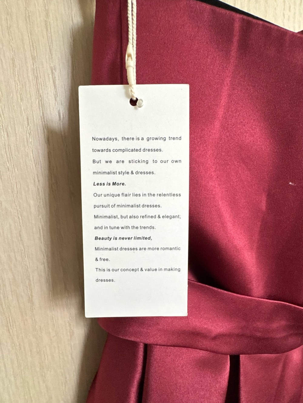 Stunning Burgundy Satin Ball Gown w/ High Slit & Pockets! - Picture 10 of 13